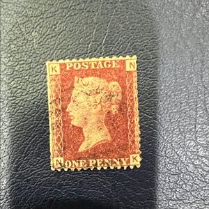 1841 One Penny Queen Victoria Stamp - Red Brown